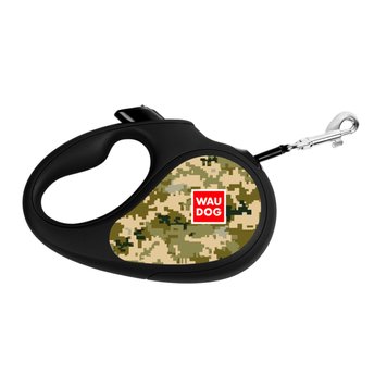 Повідець-рулетка для собак WAUDOG R-leash, малюнок "Мілітарі", S, до 15 кг, 5 м, світловідбиваюча стрічка 381-4026 фото